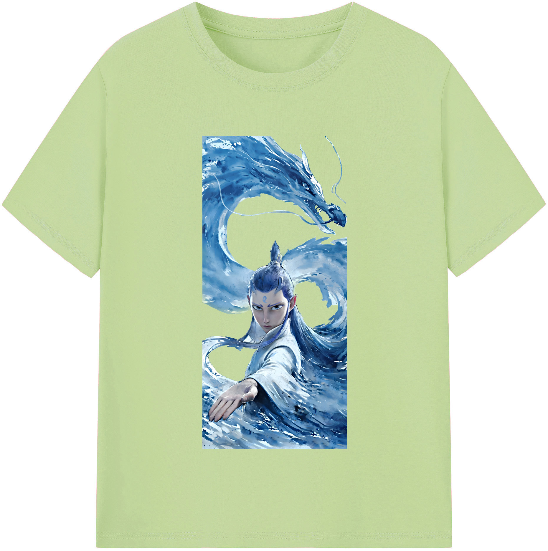 （画像用） Ne Zha 2 ナタ 魔童の大暴れ 綿100％半袖Tシャツ（フロントプリント）